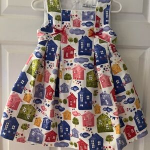 Mayoral Colorful Kids Dress with House Print
